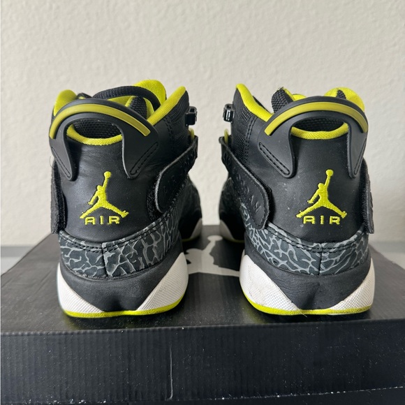 Jordan 6 Rings Black/Venom Green Size 6Y/Women 7.5 - Picture 4 of 7
